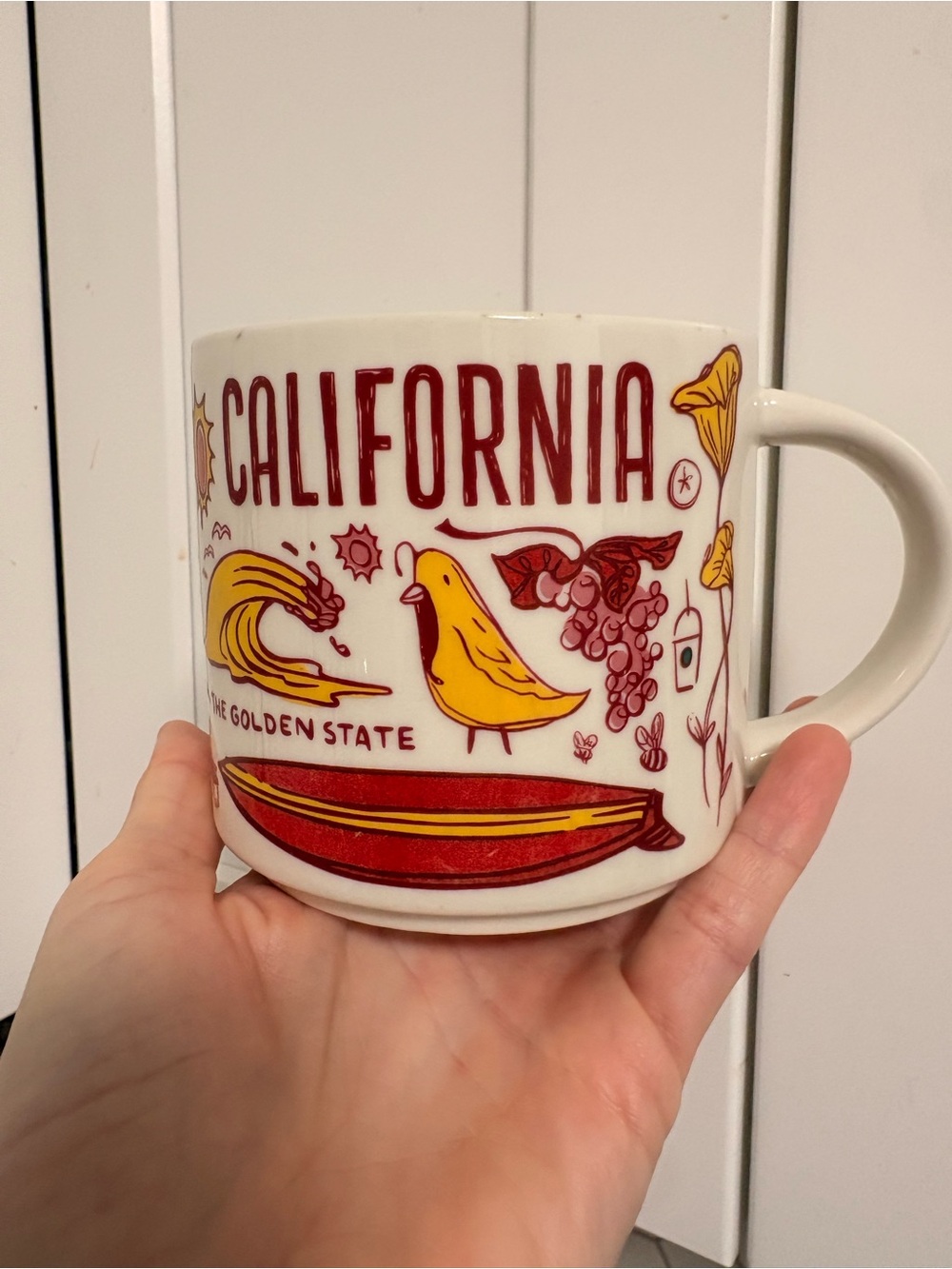 Starbucks California Illustrated Ceramic Coffee Mug - Red & Yellow